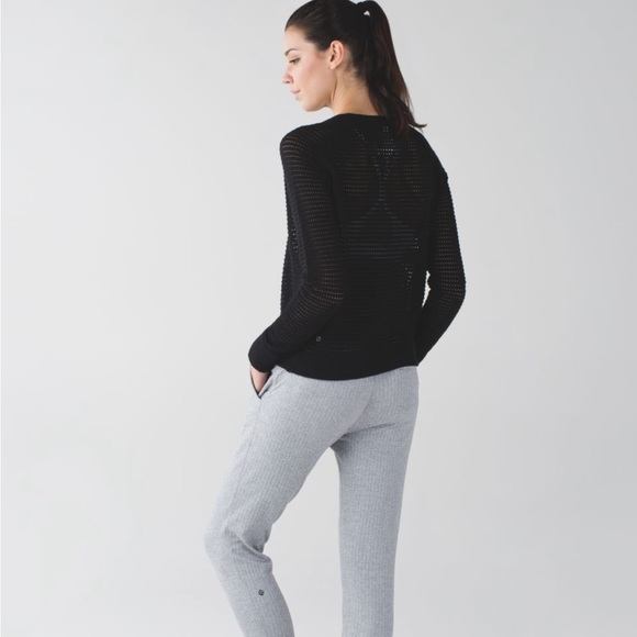 Lululemon Black Devi Crew Pointelle Sweater 2-4 - Picture 3 of 15
